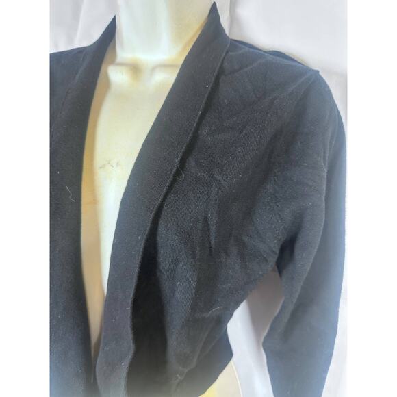 Calvin Klein Retro Open Front Cropped Cardigan Size Large 90s Shrug Work Casual - Picture 4 of 5